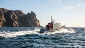 À Gibraltar, une vedette de la Guardia Civil fonce vers un sous-marin britannique