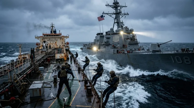 La Russie menace désormais d’arraisonner des navires européens en pleine mer : quelques semaines plus tôt, la Marine française avait intercepté un pétrolier de sa « flotte fantôme »