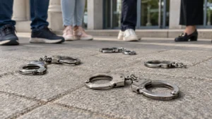 Une quarantaine de policiers jettent leurs menottes au sol et réclament 150 euros de plus à Agen